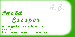 anita csiszer business card